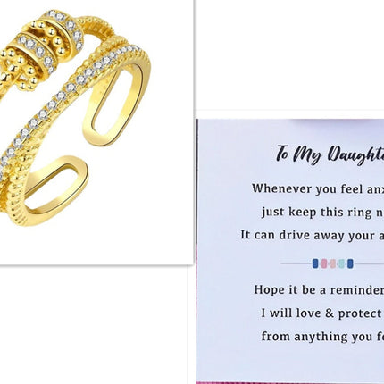 Stress Relief Transporter Spinning Bead Copper Micro Set Zircon Ring