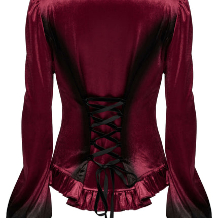 Punk Rave Fawn Gradient Printed Shirt in Red