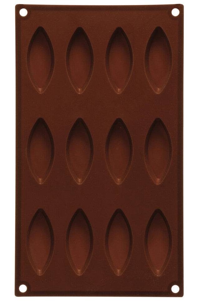 12 Elongated Oval Shape Silicone Chocolate Mould