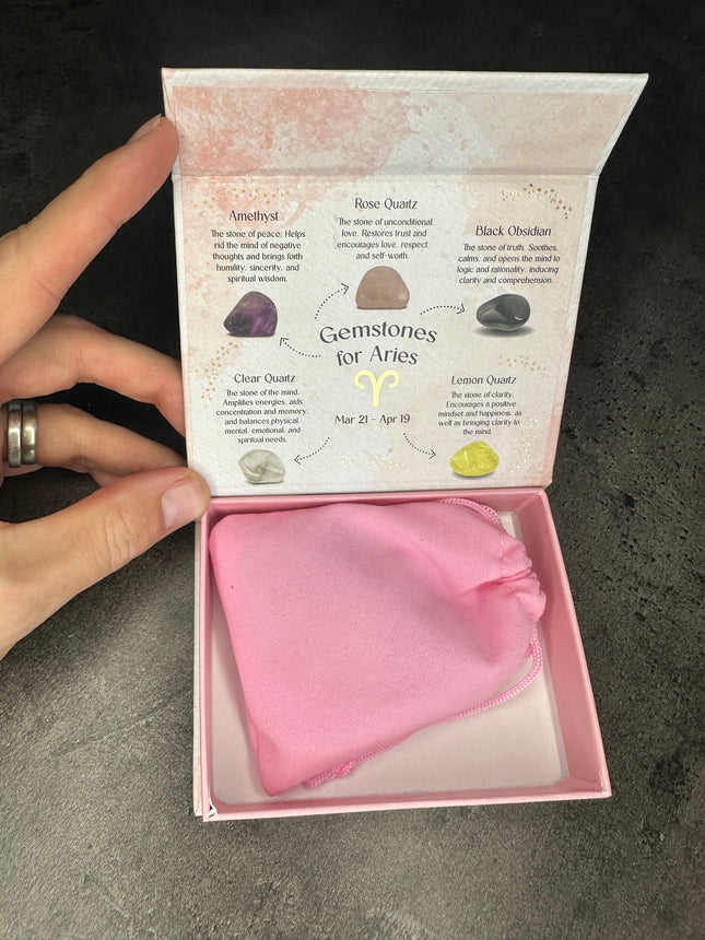 Aries crystal tumblestone gift set - Bundle