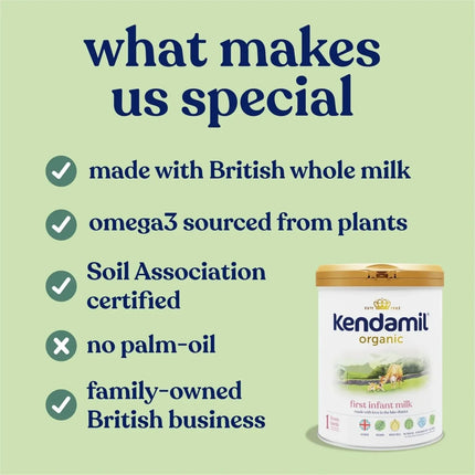 Kendamil Stage 1 Organic First Infant Milk Formula from Birth 800g