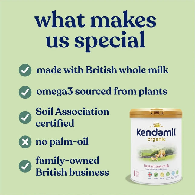 Kendamil Stage 1 Organic First Infant Milk Formula from Birth 800g