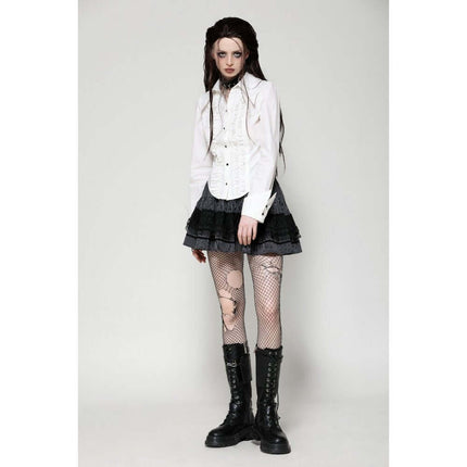 Dark in Love Queeny White Gothic Demon Shirt