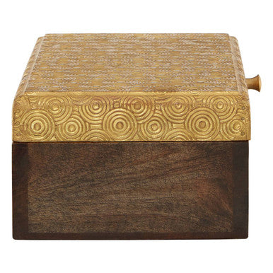 Bowerbird Gold Disc Design Large Trinket Box