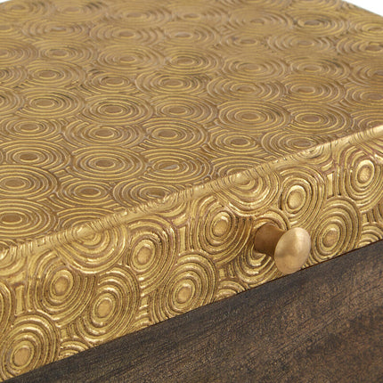 Bowerbird Gold Disc Design Large Trinket Box