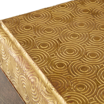 Bowerbird Gold Disc Design Large Trinket Box