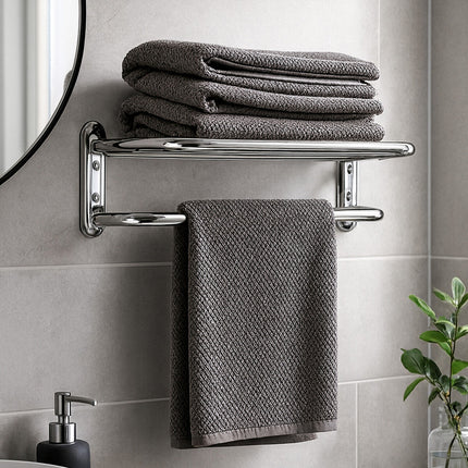 Dara Chrome Finish Wall Mountable Towel Shelf