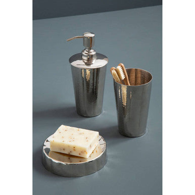 Vaco Hammered Bathroom Nickel Finish Tumbler