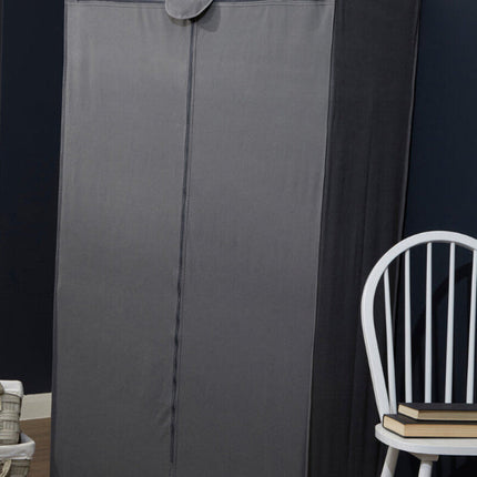 Dara Grey Fabric Wardrobe With Shelf