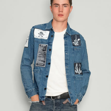Patched Denim Overshirt