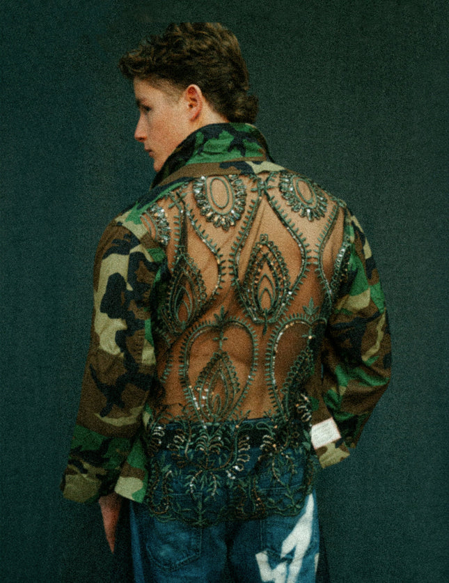 Party Back Shirt - Silver Art-Deco - Camo