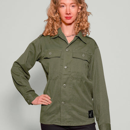 Party Back Shirt - Gold Sequin - Khaki