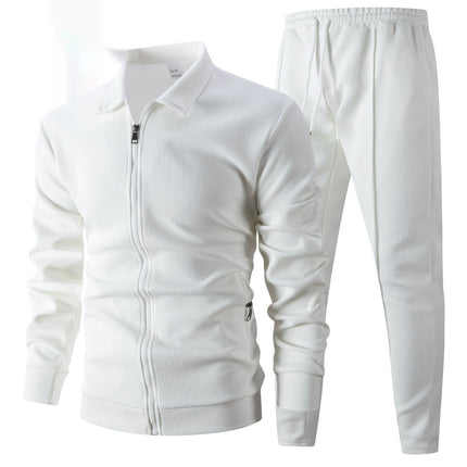 Autumn Youth Zipper Pocket Lapels Slim Fit Men's Jacket Suits