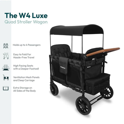 Wonderfold W4 Luxe Pro Stroller Wagon - Jet Black