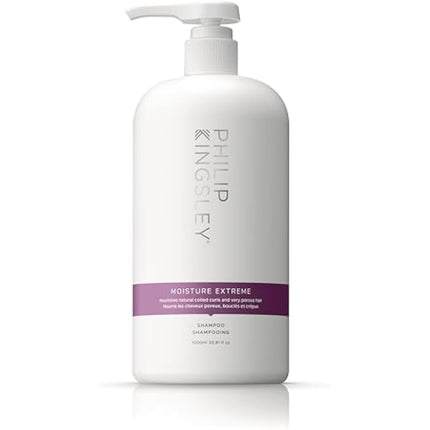Philip Kingsley | Moisture Extreme Enriching Shampoo | For Curly, Dry, Damaged Hair | Moisturises, Hydrates, and Adds Shine| Detangles and Controls Frizz Adds Shine | 1000ml