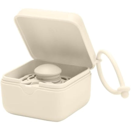 BIBS Pacifier Box with Strap. Soother Holder and Steriliser case. 100% BPA Free Food-Grade Material. Made in Denmark. Ivory