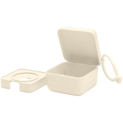 BIBS Pacifier Box with Strap. Soother Holder and Steriliser case. 100% BPA Free Food-Grade Material. Made in Denmark. Ivory