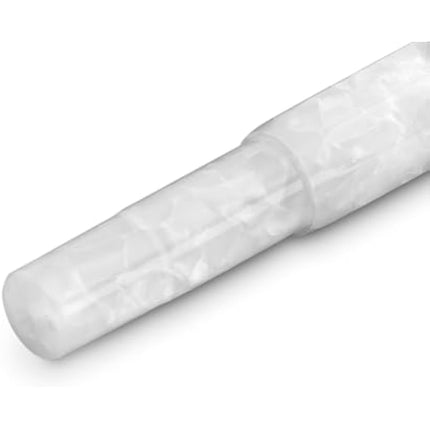 Kaweco ART SPORT Fountain Pen Mineral White I Exclusive Acrylic Reservoir Pen for Ink Cartridges With Steel Nib 12.5 cm I Including Metal Box I Nib: F (Fine)