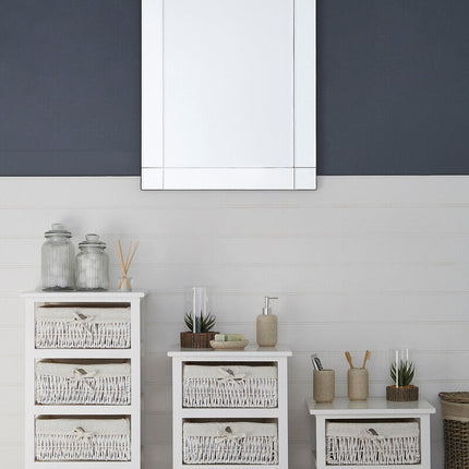 3 Maize Baskets White Storage Unit