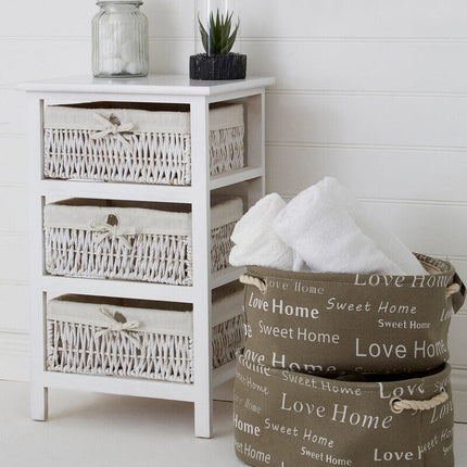 3 Maize Baskets White Storage Unit