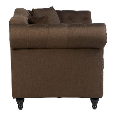 2 Seater Brown Chesterfield Sofa, Fable