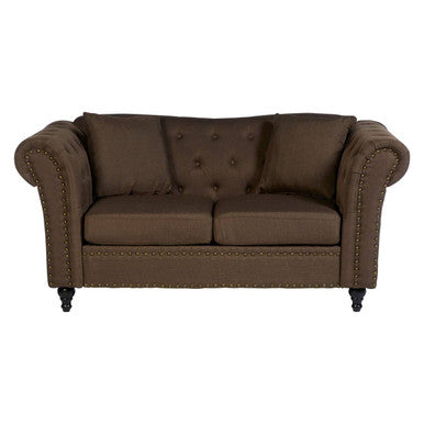 2 Seater Brown Chesterfield Sofa, Fable