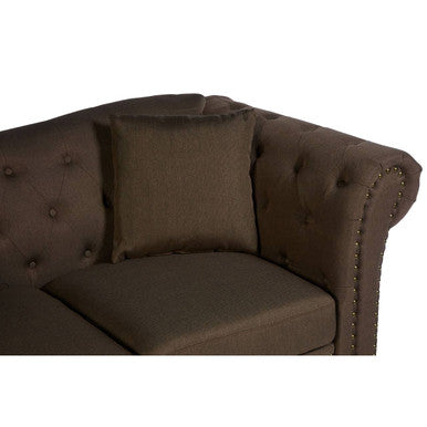2 Seater Brown Chesterfield Sofa, Fable