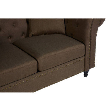 2 Seater Brown Chesterfield Sofa, Fable