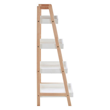 ARLA Four Tier Birch Wood Bathroom Shelf Unit