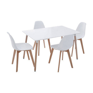 Varberg 5Pc White Dining Set