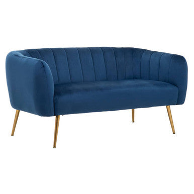2 Seater Blue Velvet Sofa, Larissa