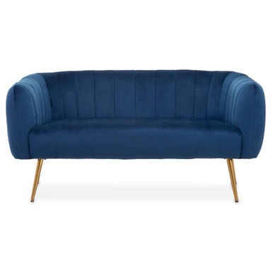 2 Seater Blue Velvet Sofa, Larissa