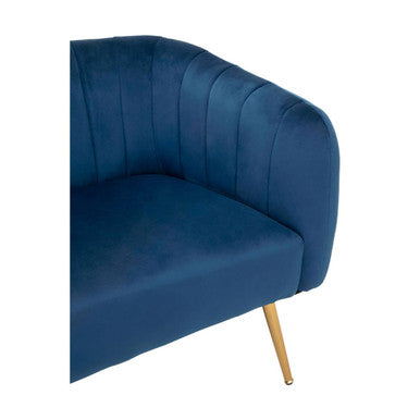 2 Seater Blue Velvet Sofa, Larissa