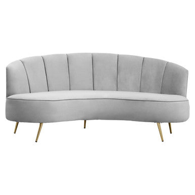 3 Seater Grey Velvet Sofa, Hasna