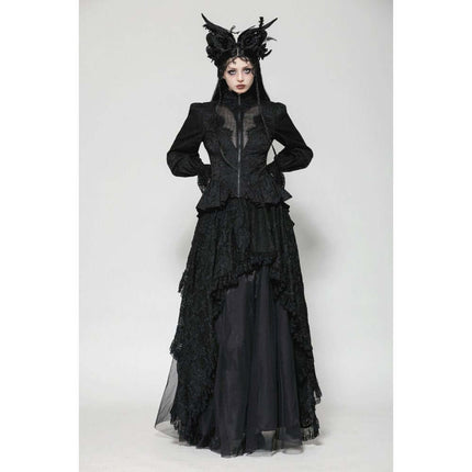 Dark in Love Felicity Gothic Lacey Zip Up Tailcoat Shirt