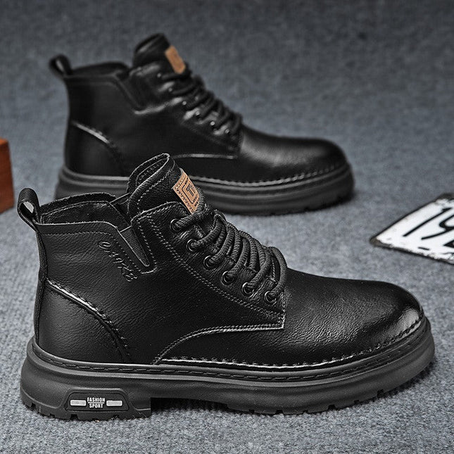Martin Boots - Thick-Soled Mid-Top Retro Casual Boots
