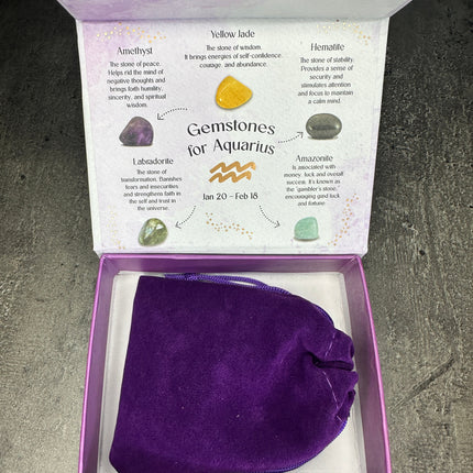 Aquarius crystal tumblestone gift set - Bundle