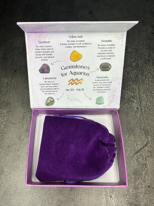 Aquarius crystal tumblestone gift set - Bundle