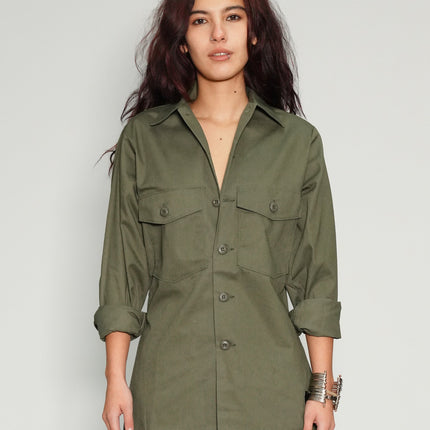 Party Back Shirt - Black Sequin - Khaki