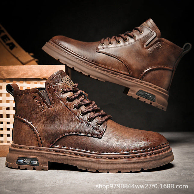 Martin Boots - Thick-Soled Mid-Top Retro Casual Boots
