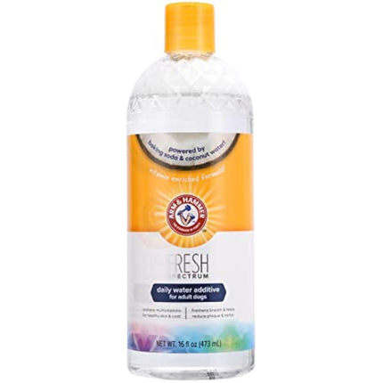 ARM & HAMMER Fresh Spectrum Coconut Mint Dog Water Additive, 473ml, Best Dental Care for Dogs, Removes Plaque & Tartar, Freshens Breath, Gum & Teeth Cleaning, No Brushing, Easy to Use Pet Oral Hygiene