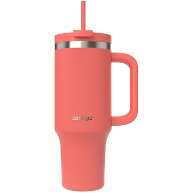 Contigo Streeterville Tumbler 1200 ml with Handle, Stainless Steel Vacuum Insulated Water Bottle with Straw and Lid, Cold for 29 Hours, Travel Mug, Thermal Flask, BPA Free