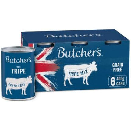BUTCHER'S Wet Dog Food Tin Cans Grain Free Tripe Mix 9.6kg (24 x 400g)