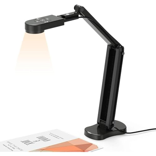 Kitchbai Visualiser Classroom, USB Document Camera for teaching 4K with 3-Level LED Light, Image Invert Function, Fold, Dual Microphones for Mac OS, Windows, Chromebooks work for Distance Learning