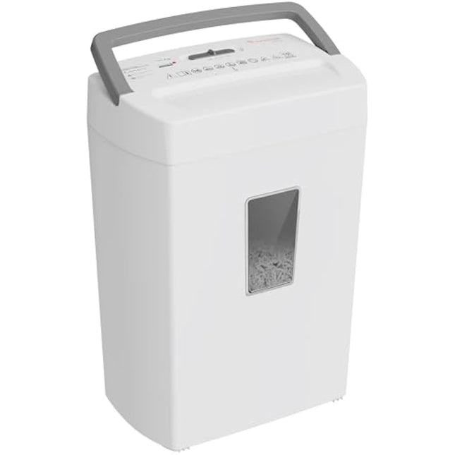 Bonsaii 10 Sheet Micro Cut Paper Shredder for Home & Office Use, P-4 High Security (5×12mm), 21L Bin, Shreds Credit Cards, Staples & Paper Clips, Overheat Protection, Manual Reversal, White, C275-B