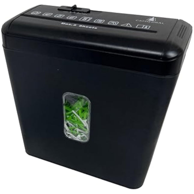Cathedral Products 5 Sheet P3 Cross Cut Shredder with 8.5 Litre Bin, Auto Paper Detection & Forward and Reverse Functions