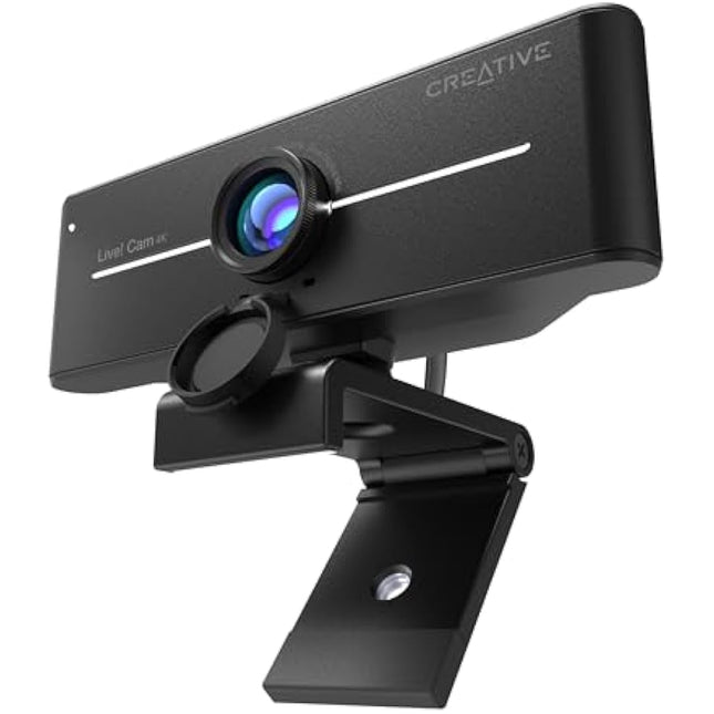 Creative Live! Cam Sync 4K UHD USB Webcam with Backlight Compensation, Up to 40 FPS, 95° Wide-angle Lens, Privacy Lens, Built-in Mics, Plug & Play for PC and Mac
