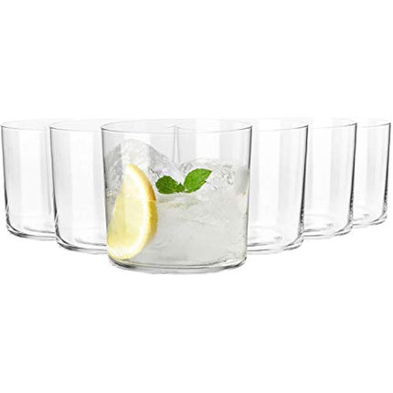 KROSNO Clear Water Drinking Glasses | Set of 6 | 350 ML | Mixology Collection | Glasses Drinking Tumbler, Whiskey Glasses, Dessert Glasses | Home & Bar Gift Set | Tumblers Crystal Set Glassware
