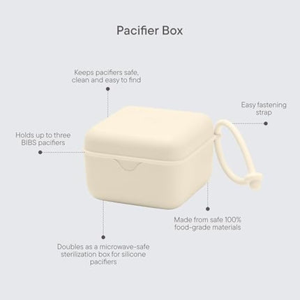 BIBS Pacifier Box with Strap. Soother Holder and Steriliser case. 100% BPA Free Food-Grade Material. Made in Denmark. Petrol