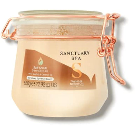 Sanctuary Spa Dead Sea Salt Scrub with Coconut Oil, No Mineral Oil, Cruelty Free and Vegan, 650 g